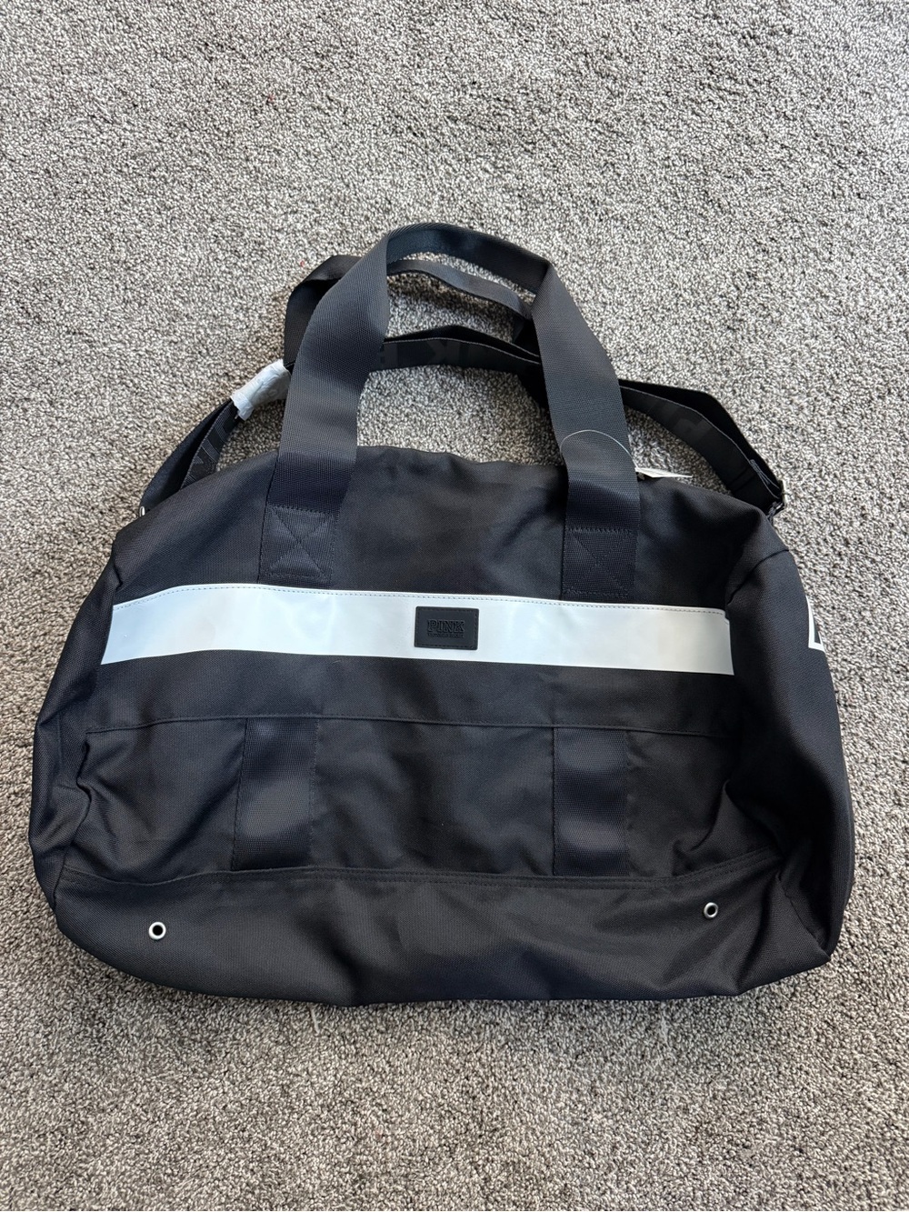 Victoria’s Secret PINK Black & White Gym Duffle Weekender Bag NWT